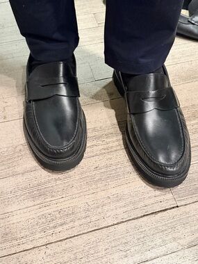 Cole Haan Black Leather Penny Loafers